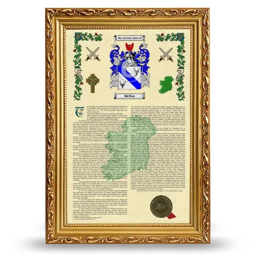 McNay Armorial History Framed - Gold