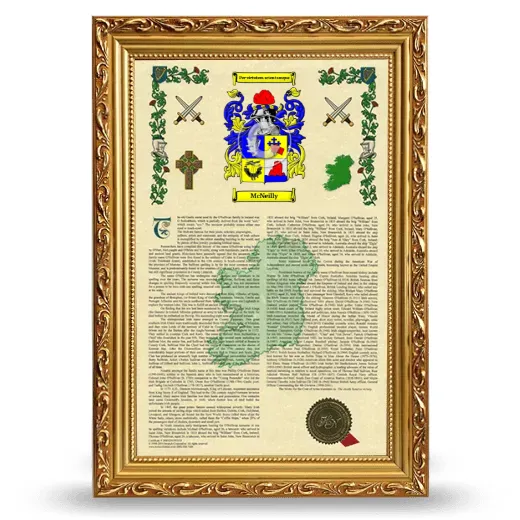 McNeilly Armorial History Framed - Gold