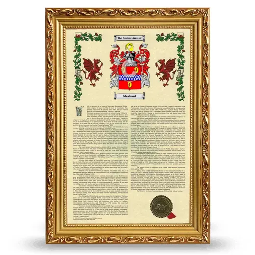 Meakant Armorial History Framed - Gold