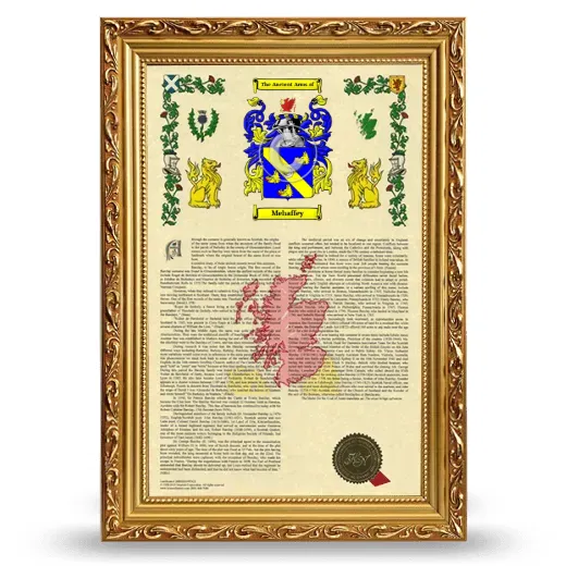 Mehaffey Armorial History Framed - Gold