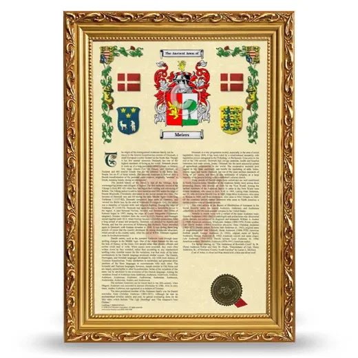 Meiers Armorial History Framed - Gold