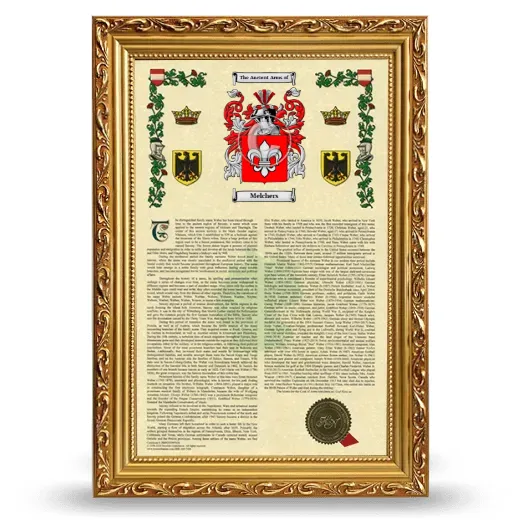 Melchers Armorial History Framed - Gold