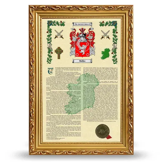 Meller Armorial History Framed - Gold