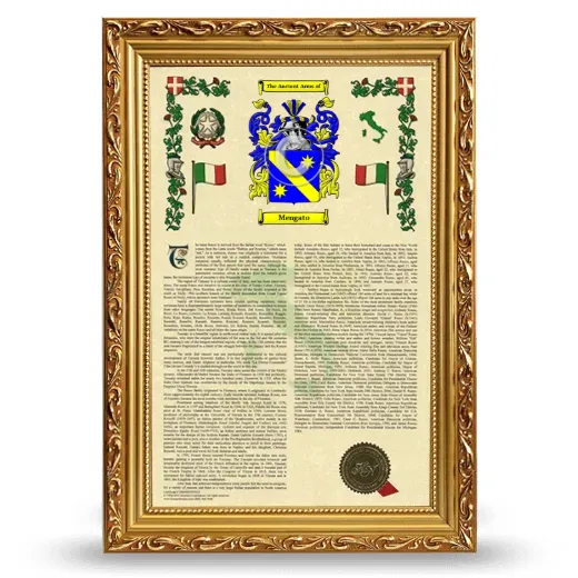 Mengato Armorial History Framed - Gold