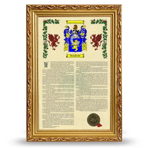 Meradorthe Armorial History Framed - Gold