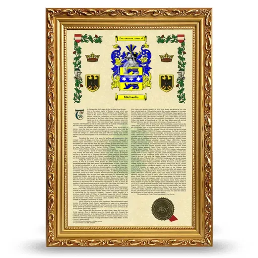 Michaelis Armorial History Framed - Gold