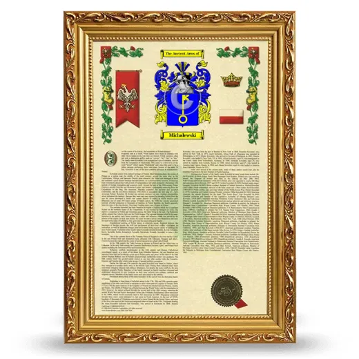 Michalewski Armorial History Framed - Gold
