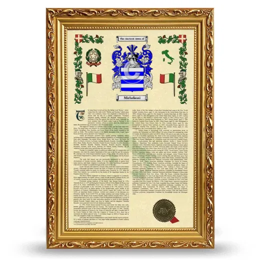 Michelassi Armorial History Framed - Gold