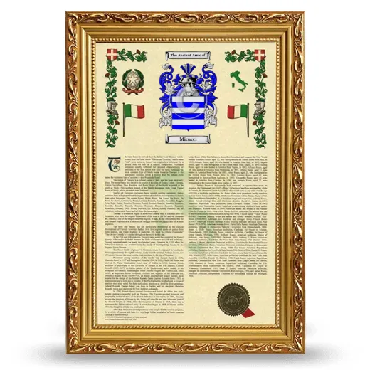 Micucci Armorial History Framed - Gold