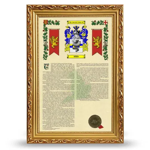 Milde Armorial History Framed - Gold