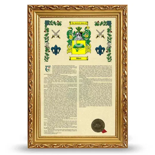 Miret Armorial History Framed - Gold