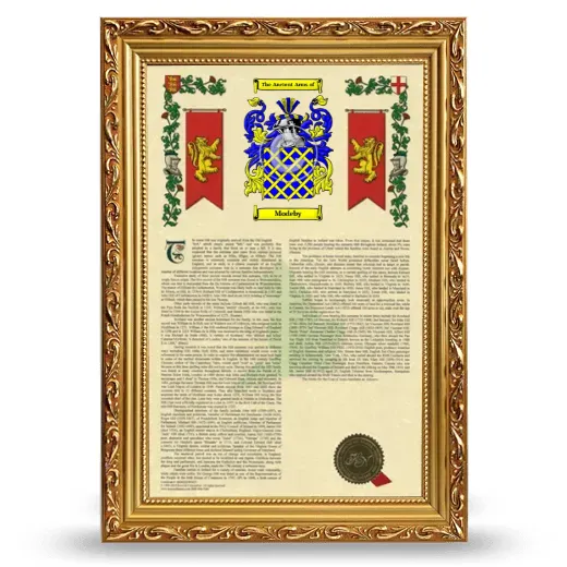 Modeby Armorial History Framed - Gold