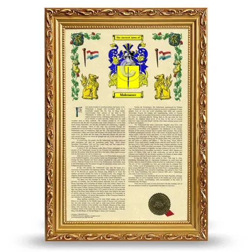 Molenauer Armorial History Framed - Gold