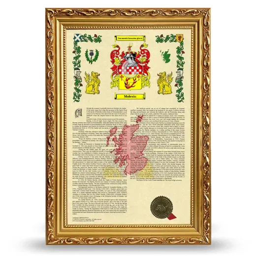 Molesin Armorial History Framed - Gold