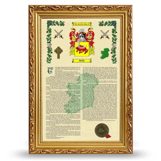 Molly Armorial History Framed - Gold