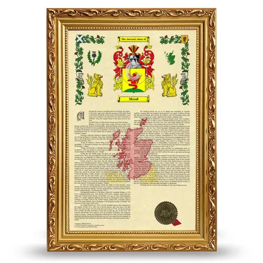 Mond Armorial History Framed - Gold