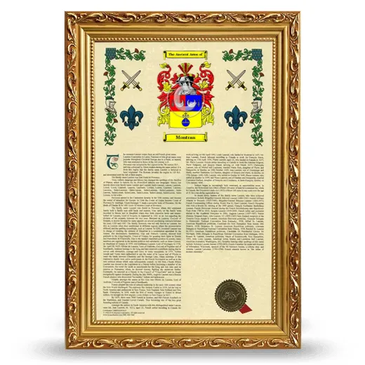 Montran Armorial History Framed - Gold