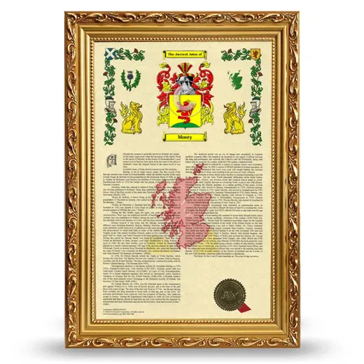 Monty Armorial History Framed - Gold