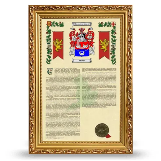 Moon Armorial History Framed - Gold
