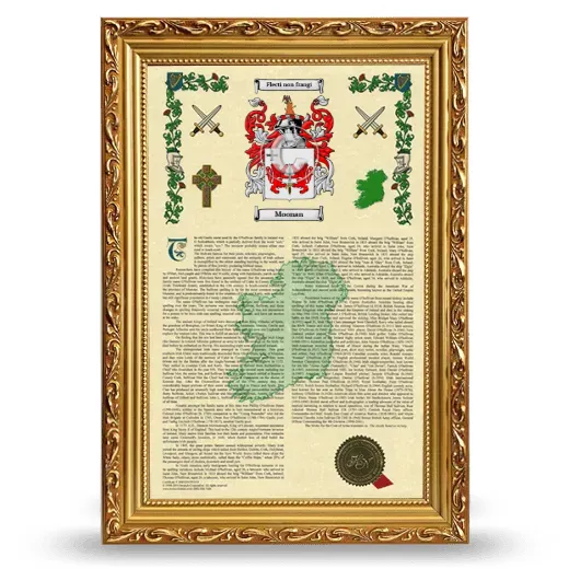 Moonan Armorial History Framed - Gold