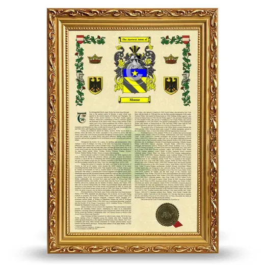 Moose Armorial History Framed - Gold