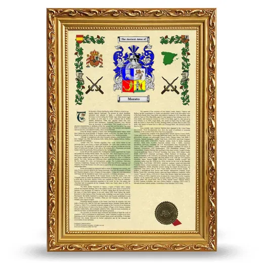 Morato Armorial History Framed - Gold