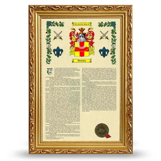Morency Armorial History Framed - Gold