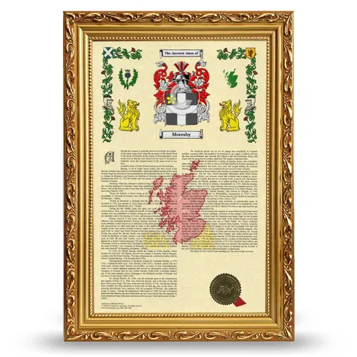 Moresby Armorial History Framed - Gold