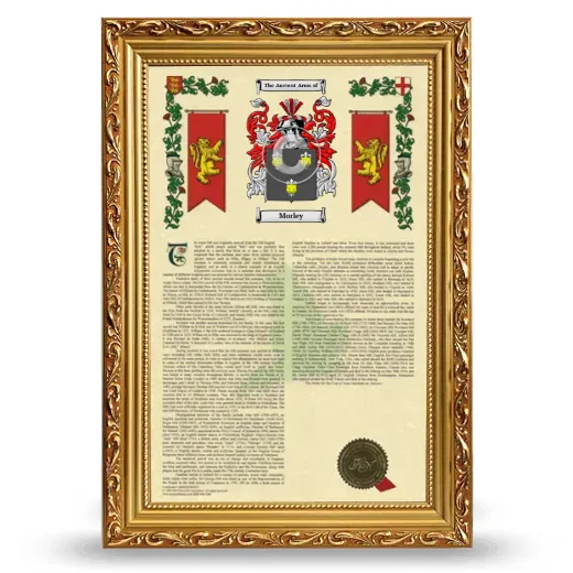 Morley Armorial History Framed - Gold