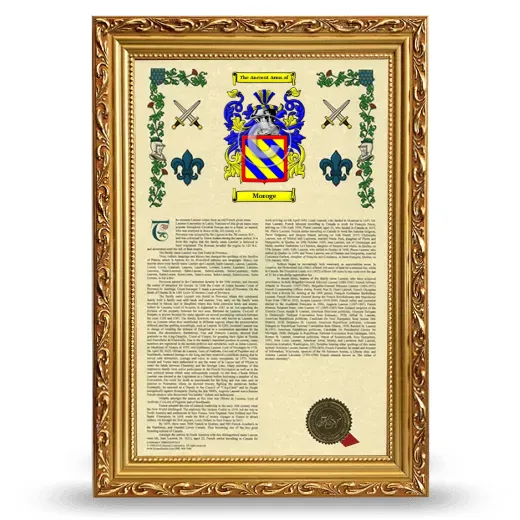 Moroge Armorial History Framed - Gold