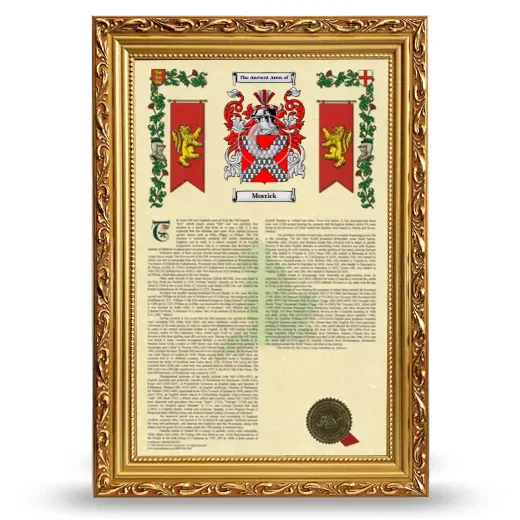 Morrick Armorial History Framed - Gold