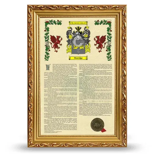 Morridge Armorial History Framed - Gold