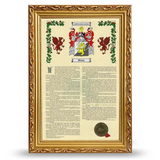 Moson Armorial History Framed - Gold