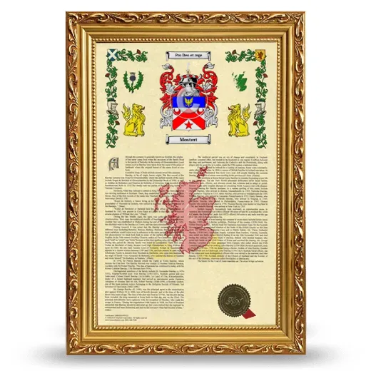 Mostert Armorial History Framed - Gold
