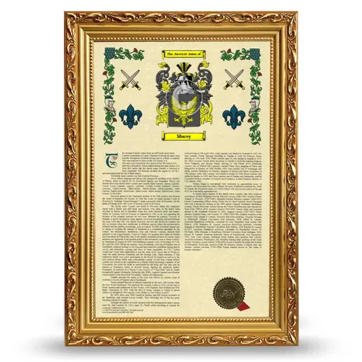 Mucey Armorial History Framed - Gold