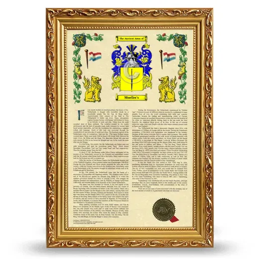 Mueller's Armorial History Framed - Gold