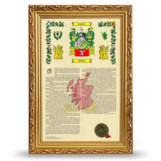 Mulroy Armorial History Framed - Gold