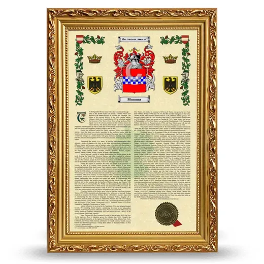 Mumma Armorial History Framed - Gold