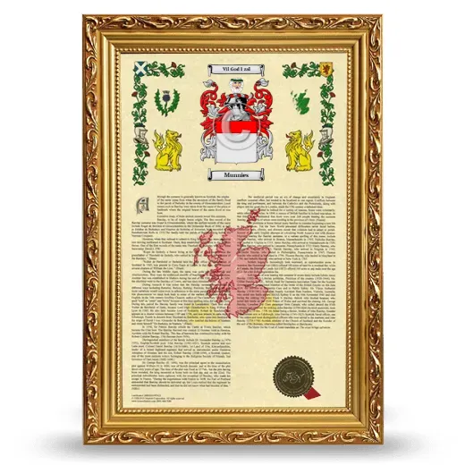 Munnies Armorial History Framed - Gold