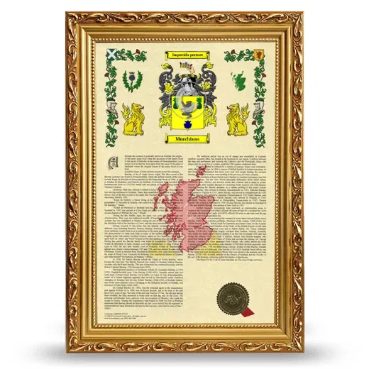 Murchison Armorial History Framed - Gold