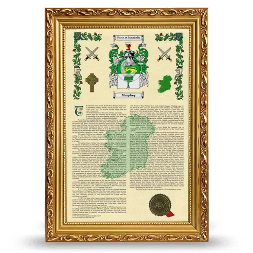 Murphey Armorial History Framed - Gold