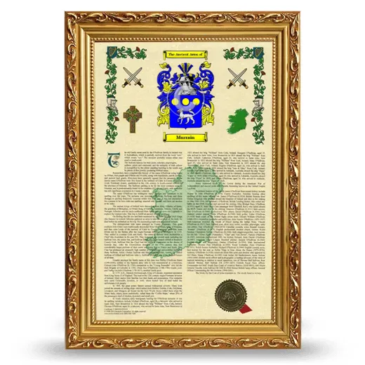 Murrain Armorial History Framed - Gold