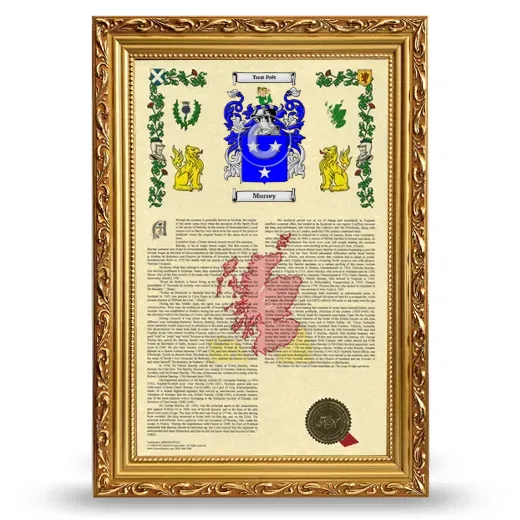 Murrey Armorial History Framed - Gold