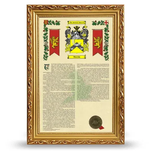 Murvin Armorial History Framed - Gold