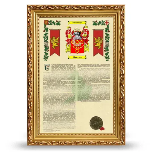 Muscrave Armorial History Framed - Gold