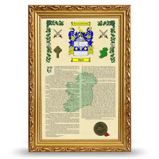 Nägel Armorial History Framed - Gold