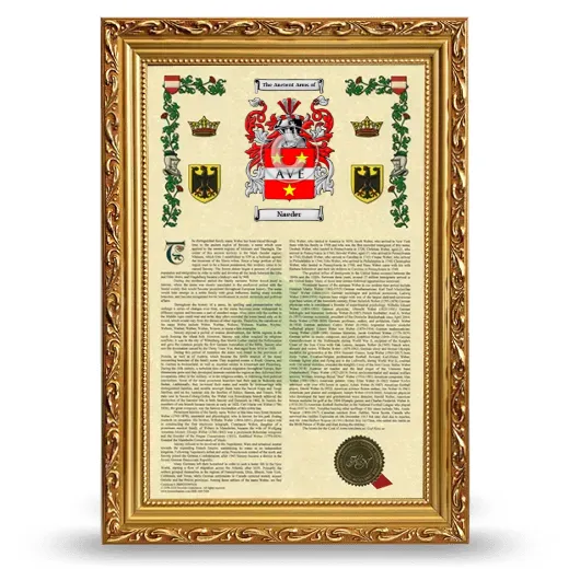 Naeder Armorial History Framed - Gold