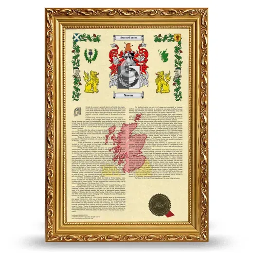 Naern Armorial History Framed - Gold