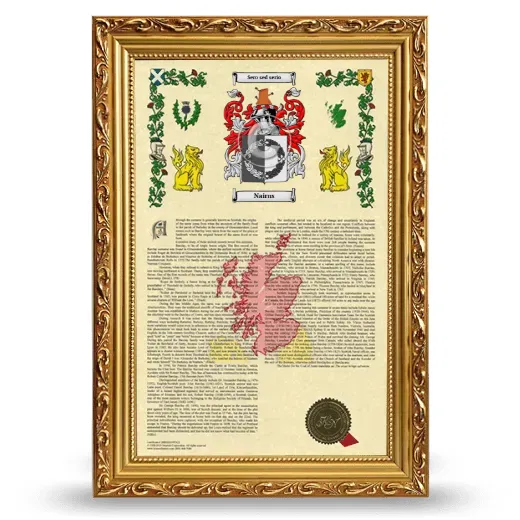 Nairns Armorial History Framed - Gold