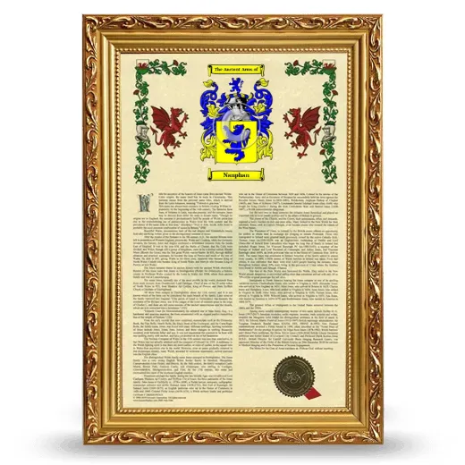 Nanphan Armorial History Framed - Gold